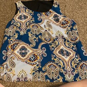 Paisley blue & gold top